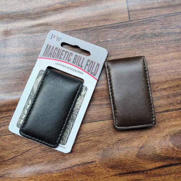 Leather Magnetic Money Clip, Handmade Money Clip, Super Strong Magnet Money Clip - Picture 5 of 7